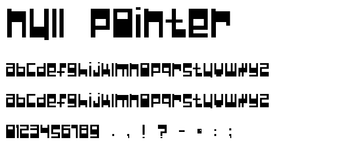Null Pointer; font